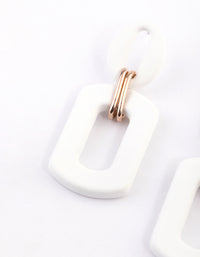 Rose Gold Mini Rubber Link Drop Earrings - link has visual effect only