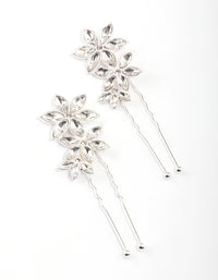 Gold Crystal Flower Hair Pin Pack - link has visual effect only