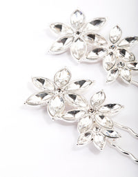 Gold Crystal Flower Hair Pin Pack - link has visual effect only