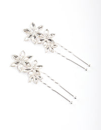 Gold Crystal Flower Hair Pin Pack - link has visual effect only