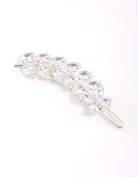 Silver Cubic Zirconia Crystal Leaf Hair Clips - link has visual effect only