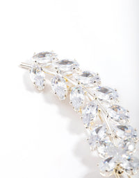 Silver Cubic Zirconia Crystal Leaf Hair Clips - link has visual effect only