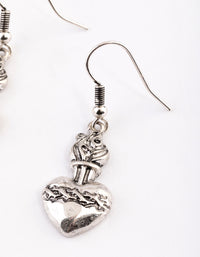 Silver Wire Heart Drop Earrings - link has visual effect only