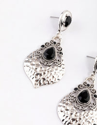 Silver Stone Pear Boho Drop Earrings - link has visual effect only