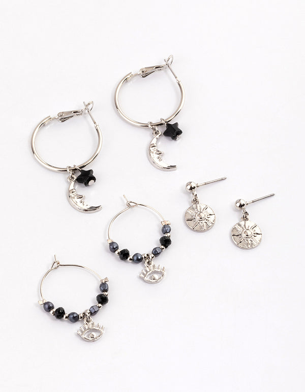 Silver Cross Celestial Earrings Pack