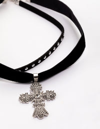 Rhodium Multi Cross Pearl Choker Pack - link has visual effect only