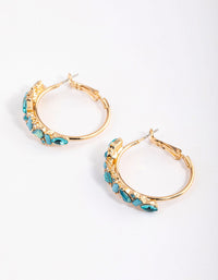 Gold Mini Cluster Diamante Hoop Earrings - link has visual effect only