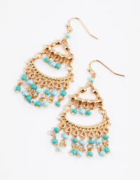 Gold Layered Bead Drop Earrings - link has visual effect only