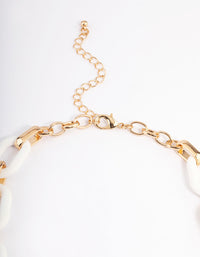 Gold Mixed Oval Link Necklace - link has visual effect only