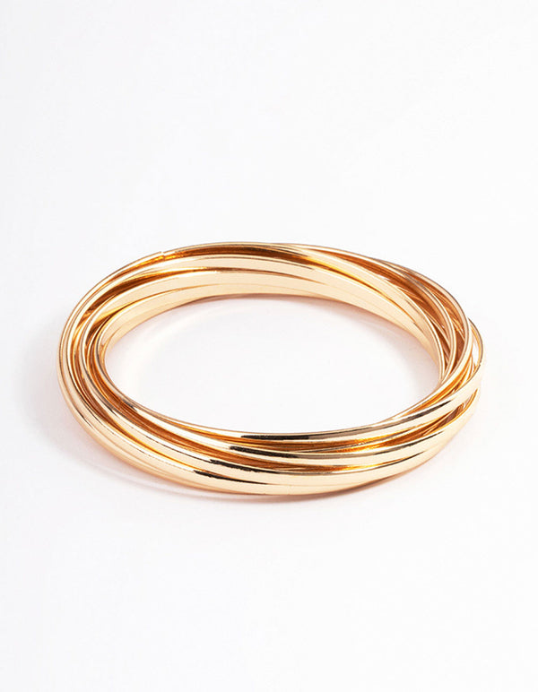 Gold Plain Molten Bracelet 9-Pack