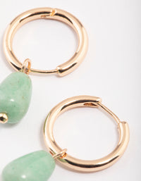 Gold Aventurine Teardrop Earrings - link has visual effect only