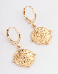 Gold Flat Coin Hoop Earrings - link has visual effect only