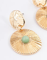 Gold Aventurine Round Disc Earrings - link has visual effect only