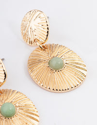 Gold Aventurine Round Disc Earrings - link has visual effect only