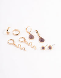 Gold Snake Cuff Stacker Earrings - link has visual effect only