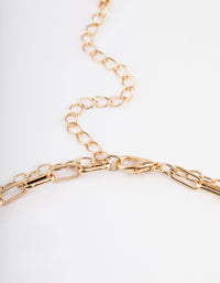 Gold Rhodonite Layered Charm Necklace - link has visual effect only