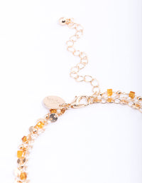 Gold Bead & Pearl Layered Anklet - link has visual effect only