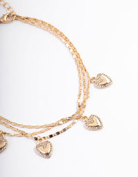 Gold Layered Heart Diamante Anklet - link has visual effect only