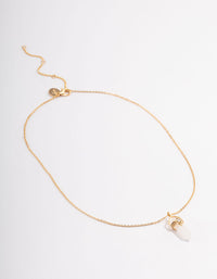 Gold Plated Semi Precious & Diamante Fine Chain Necklace - link has visual effect only