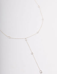 Silver Plated Diamante Lariat Y-Necklace - link has visual effect only