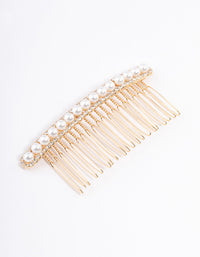 Gold Diamante & Pearl Stripe Comb - link has visual effect only