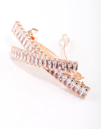 Rose Gold Cubic Zirconia Cross Celestial Hair Clip - link has visual effect only