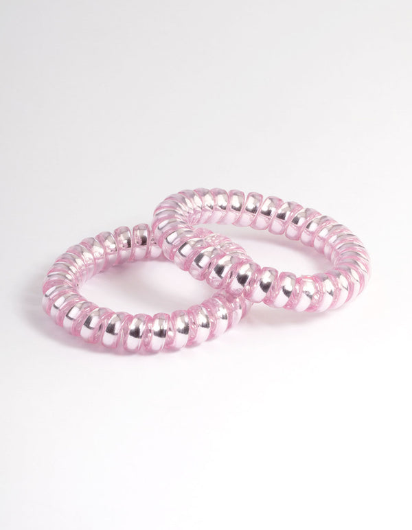 Pink Plastic Hair Spirals Pack