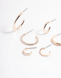 Rose Gold Dainty Hoop Stack Earrings - link has visual effect only