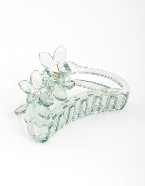 Mint Flower Claw Clip 9cm