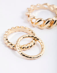 Gold Mixed Twist Ring Pack - link has visual effect only