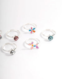 Kids Silver Diamante Bubble Dog Ring 6-Pack - link has visual effect only