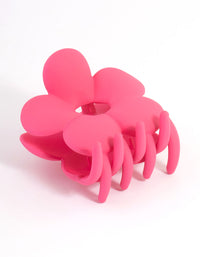 Kids Pink Flower Hair Claw Clip - link has visual effect only