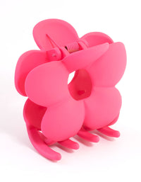 Kids Pink Flower Hair Claw Clip - link has visual effect only