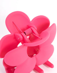 Kids Pink Flower Hair Claw Clip - link has visual effect only