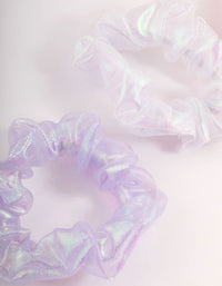 Kids Fabric Iridescent Hair Scrunchie Pack - link has visual effect only