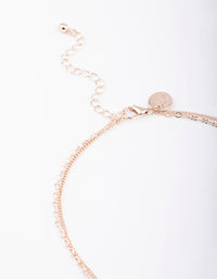 Rose Gold Dainty Stone Necklace & Earrings Set - link has visual effect only