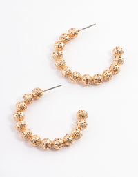 Gold Multi Ball Hoop Earrings - link has visual effect only