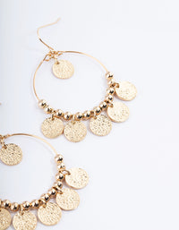 Gold Wrap Hoop Coin Earrings - link has visual effect only