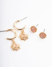 Gold Sun & Star Earring Pack - link has visual effect only