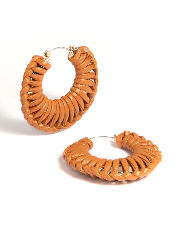 Gold Wrapped Hoop Earrings