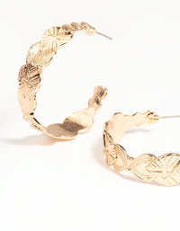 Gold Alternative Heart Hoop Earrings - link has visual effect only