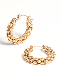 Gold Beaded Hoop Earrings - link has visual effect only