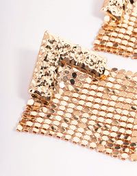 Gold Textured Statement Earrings - link has visual effect only