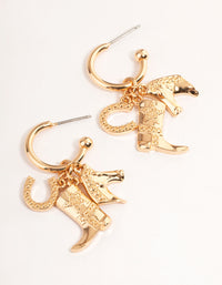 Gold Western Boot Earrings - link has visual effect only