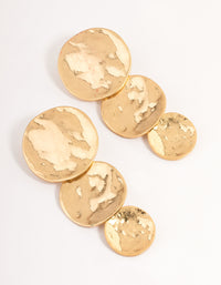 Gold Textured Disc Drop Earrings - link has visual effect only