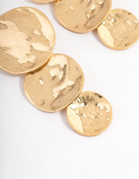 Gold Textured Disc Drop Earrings - link has visual effect only