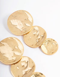 Gold Textured Disc Drop Earrings - link has visual effect only