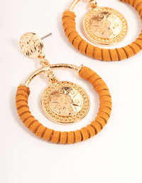 Gold Wrapped Coin Drop Earrings - link has visual effect only