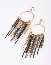 Gold Multi Chain Fringe Earrings - link has visual effect only