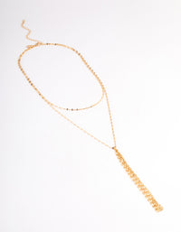 Gold Glistening Tassel Necklace - link has visual effect only